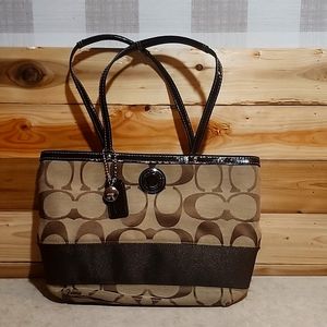 Coach Signature Stripe tote